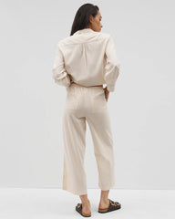 Soma / Beach Cotton Crop Pant PALE SAND STRIPE