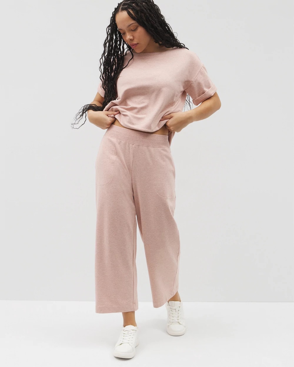 Soma / Wide Leg Crop Pant HEATHER CLAY