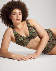 Soma / Tie Front Bikini Top PALMY PATTERNS NAVY