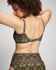 Soma / Tie Front Bikini Top PALMY PATTERNS NAVY