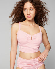 Soma / Seersucker V-Wire Cropped Bikini PINK STRIPE