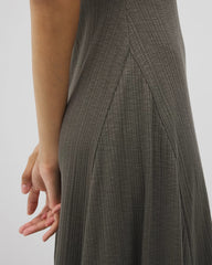Soma / Rib Square Neck Lounge Dress DARK GRAY OLIVE