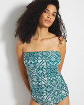Soma / Bandeau Tankini Top AMAZONIA TILE M DEEP TEAL