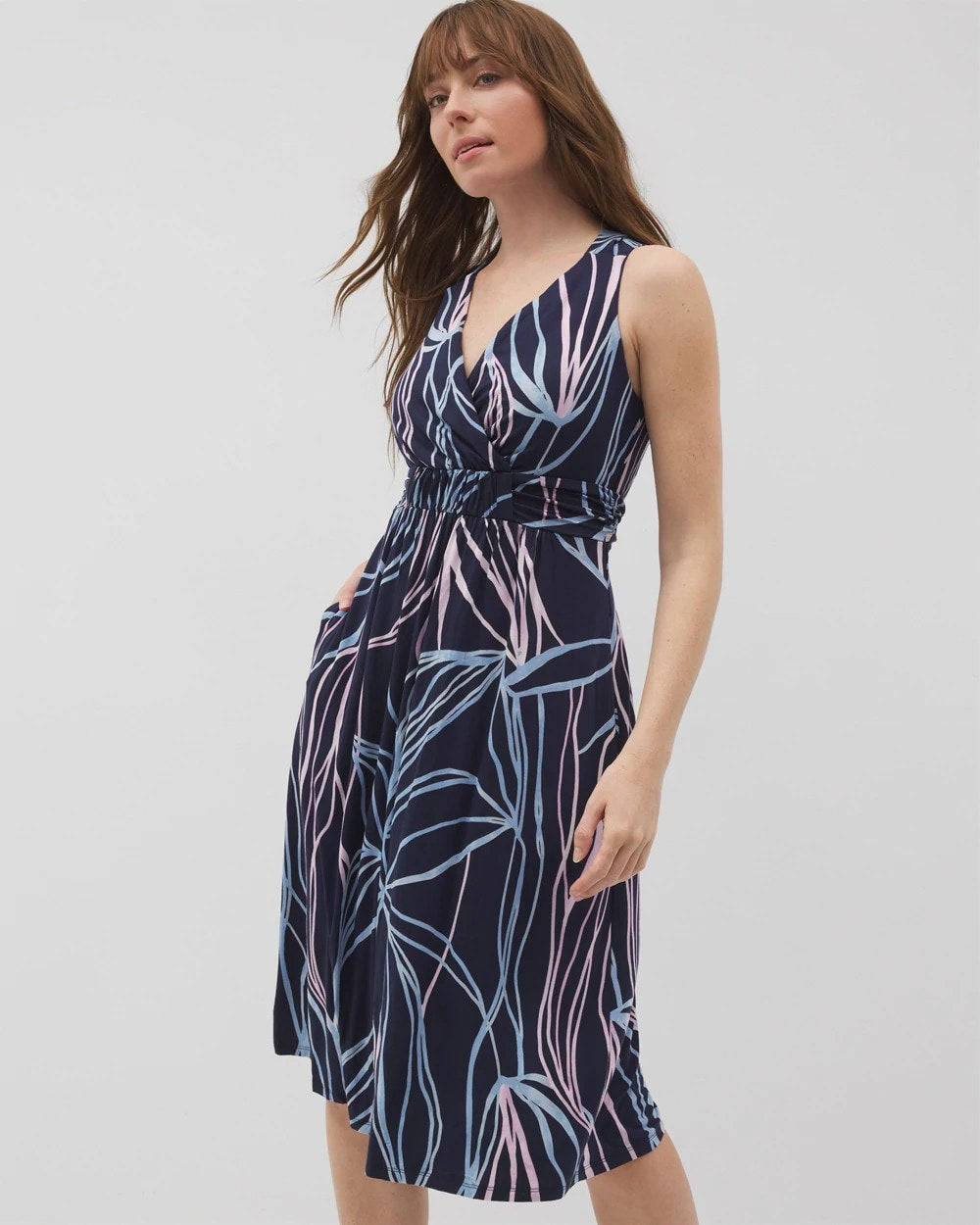 Soma / Cross Back Strap Bra Dress SO RELEAFED GRAND NAVY