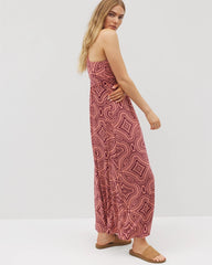 Soma / Isla Cross Back Maxi Bra Dress GOA GEO GRAND VELVET PLUM