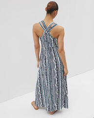 Soma / Isla Cross Back Maxi Bra Dress WAVES STRIPE COCONUT