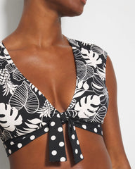 Soma / Double Trouble Cap-Sleeve Crop Top BLACK
