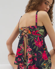 Soma / Soma Swim Flyaway Tankini Top LE TIGRE TROPICAL NAVY