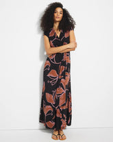 Soma / Serenity Maxi Bra Dress STAMPED TROPICS BLACK BRN