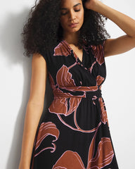 Soma / Serenity Maxi Bra Dress STAMPED TROPICS BLACK BRN