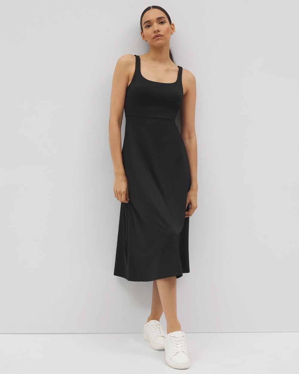 Soma / Lounge Square Neck Midi Dress BLACK