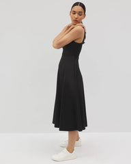 Soma / Lounge Square Neck Midi Dress BLACK