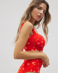 Soma / Soma Swim Ruched Bikini Top MOVEMENT DOT MINI CORAL