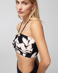 Soma / Halter Crop Top LEAF IT BE BLACK MINI