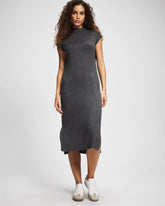 Soma / Premier Knit Sweater Funnel Neck Midi Dress HEATHER QUARTZ