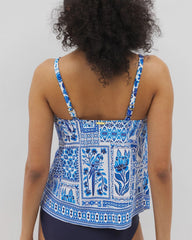 Soma / Beyond Control Sea Life High-Neck Tankini Top WHITE MULTI