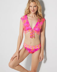 Soma / Desert Bloom Cap-Sleeve Crop Top DAHLIA MULTI
