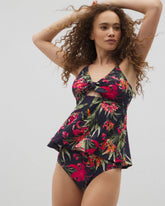 Soma / Soma Swim Ruched Bikini Bottoms LE TIGRE TROPICAL NAVY