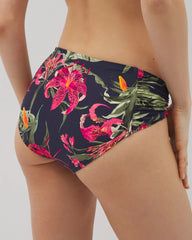 Soma / Soma Swim Ruched Bikini Bottoms LE TIGRE TROPICAL NAVY