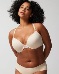 Soma / Push-Up Plunge Bra with Lace PALE SAND