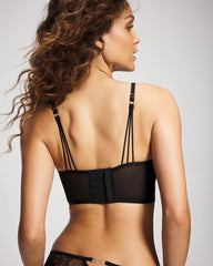 Soma / Sheer Glam Long Line Scoop Bralette BLACK