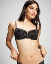 Soma / Soma Balconette Unlined Bra with Lace BLACK/IVORY CD