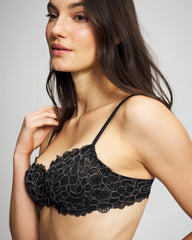 Soma / Soma Balconette Unlined Bra with Lace BLACK/IVORY CD