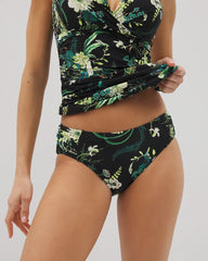 Soma / Ruched Side Bottom TROPICAL TWIST BLACK