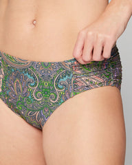 Soma / Ruched Bikini Bottom ORNAMENTAL PAISLEY G LIME