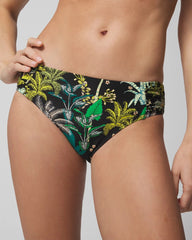 Soma / Ruched Bikini Bottoms OASIS PALMS BLACK