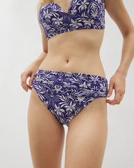 Soma / Ruched High-Waist Bikini Bottom TROPIC TILES TRUE BLUE