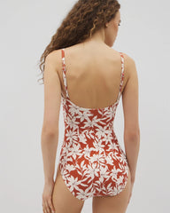 Soma / Soma Swim Twist-Front Keyhole One-Piece FLAMENCO FLORAL MINI SUN
