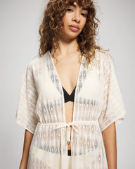 Soma / Sunkissed Crochet Open-Front Caftan COCONUT WATER