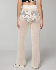 Soma / Cotton Crochet-Style Wide-Leg Pants COCONUT