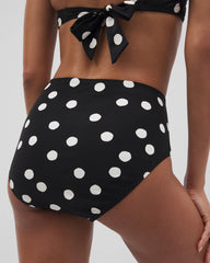Soma / Ruched High-Waist Bikini Bottom MOVEMENT DOT MINI B