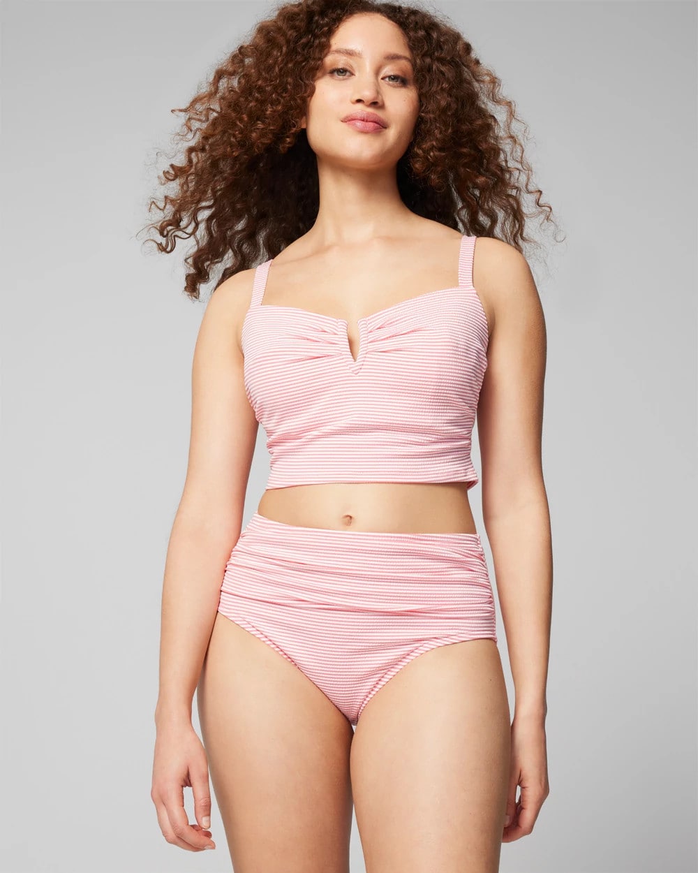 Soma / Seersucker High-Waist Bottoms PINK STRIPE