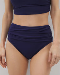 Soma / Ruched High-Waist Bikini Bottom TRUE BLUE