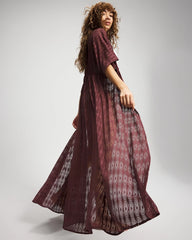 Soma / Sunkissed Crochet Open-Front Caftan COFFEE