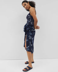 Soma / Rayon Crepe Pareo PALM TOILE NIGHTFALL NAVY