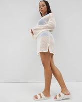 Soma / Cotton Crochet-Style Shift Cover-Up COCONUT