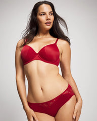 Soma / Perfect Coverage Convertible Bra with Lace back PAINT THE TOWN RED