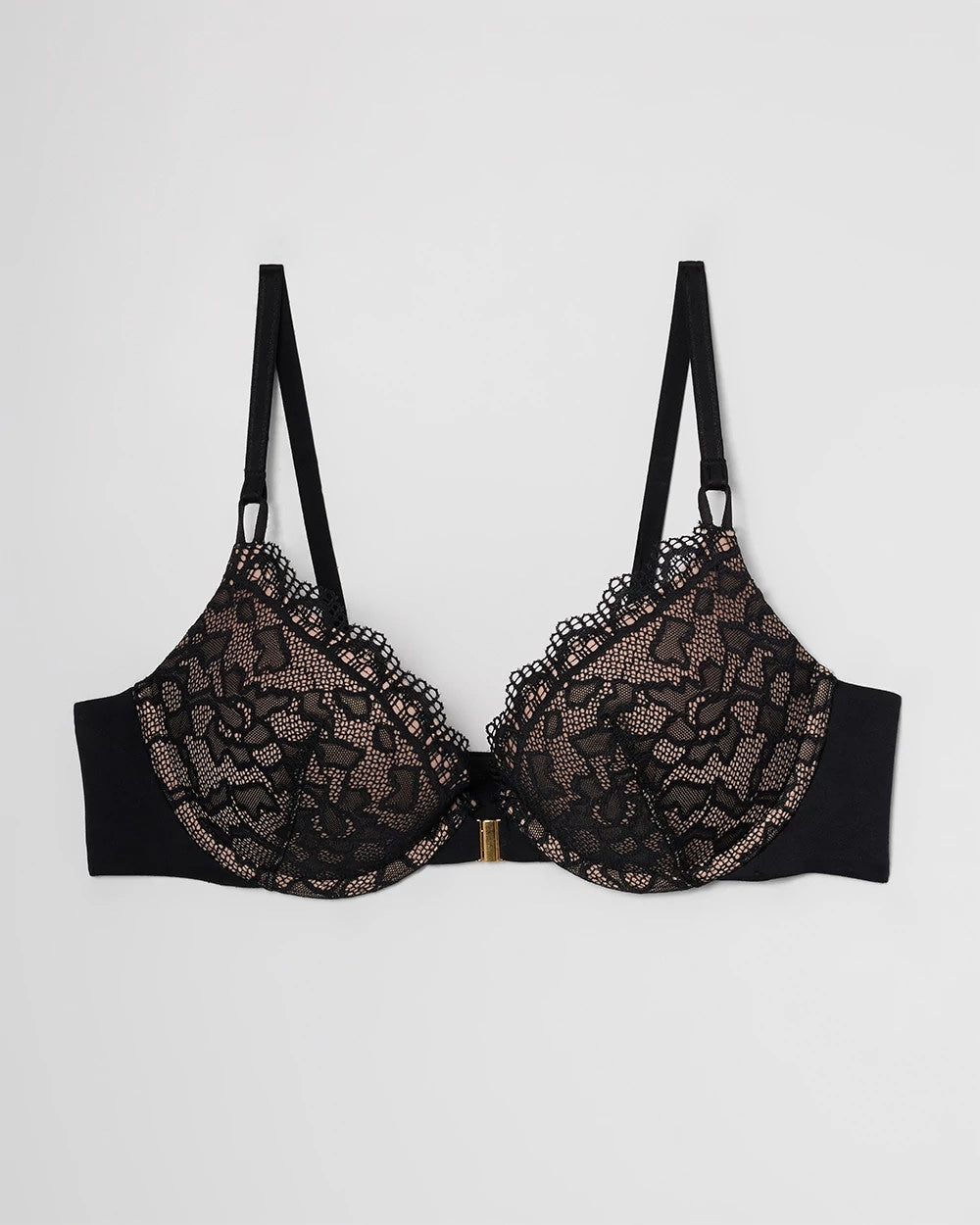 Soma / Push-Up Front-Close Bra with Lace BLACK