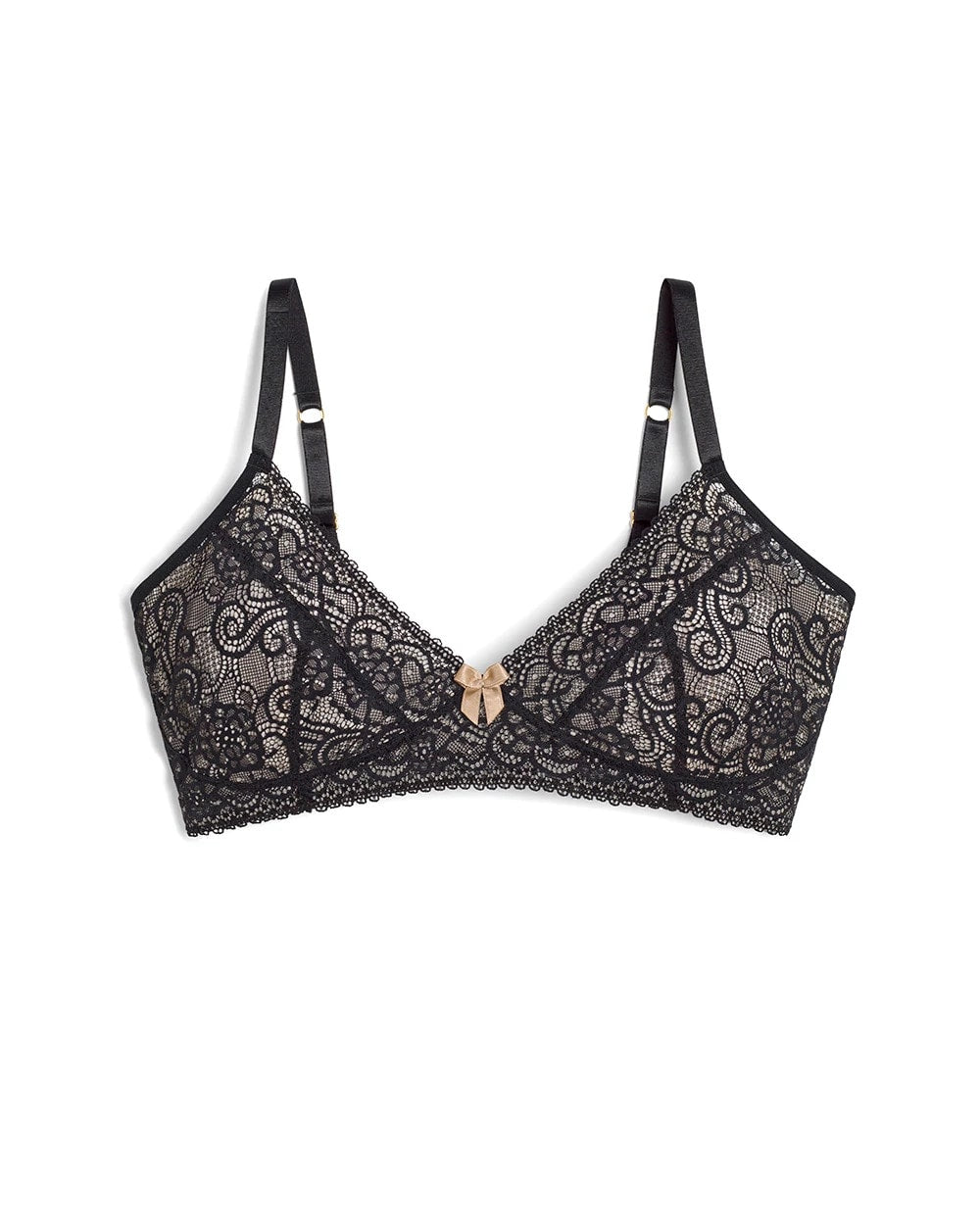 Soma / Wireless Pocketed Lace Bra BLACK