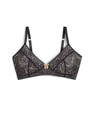 Soma / Wireless Pocketed Lace Bra BLACK