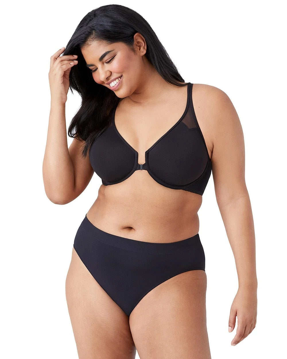 Soma / T-Back Front Close Underwire Bra BLACK