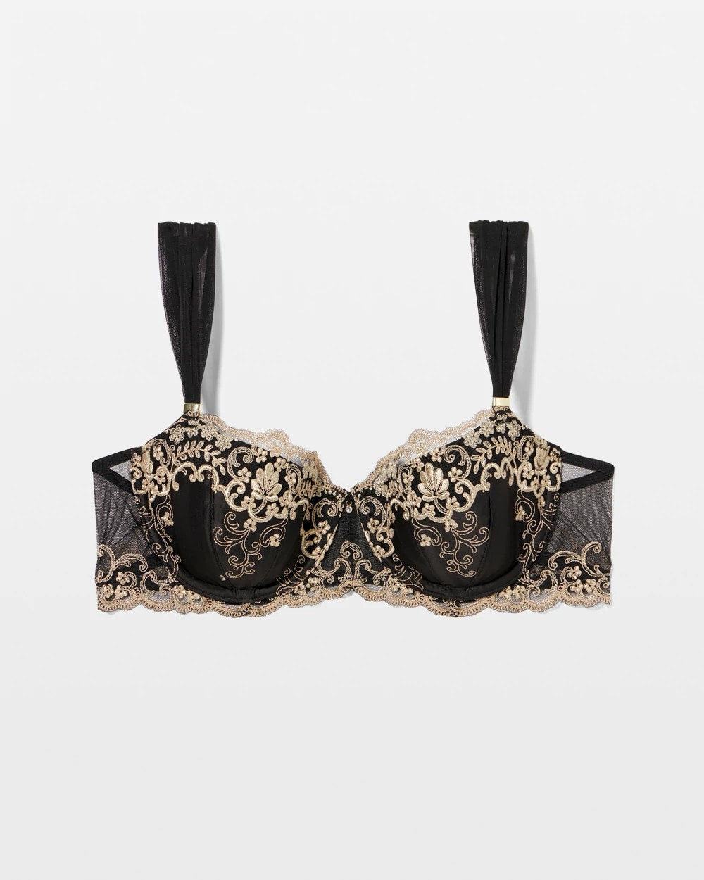 Soma / Venice Lace Embroidered Balconette Bra BLACK