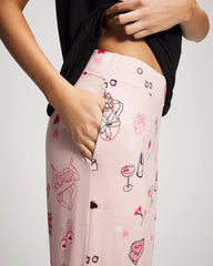 Soma / Short Sleeve + Pant Pajama Set BE MINE PRETTY PINK
