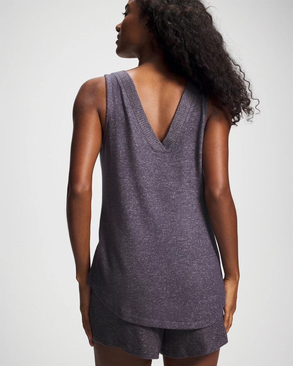 Soma / V-Neck Pajama Tank GRAY INK/PEARLED IVORY