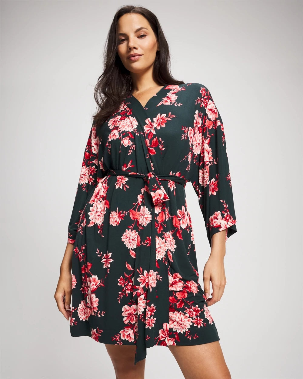 Soma / Short Robe COTTAGE FLORAL GREEN