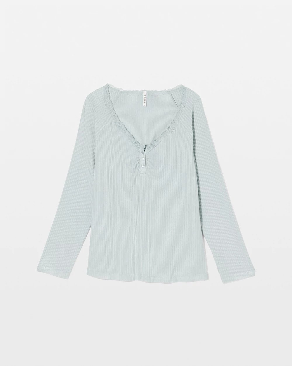 Soma / Pointelle Long Sleeve Pajama Top GREEN MIST